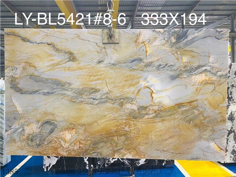 Jacaranda Oro Giallo Gold Quartzite Slab In China Market