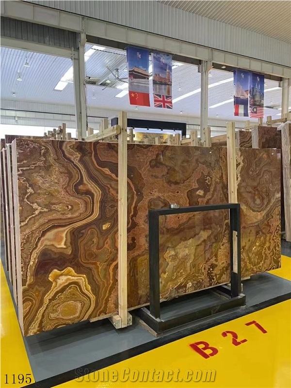 Orientale Onice Red Vulcano Rosso Oriente Vaticano Onyx Slab