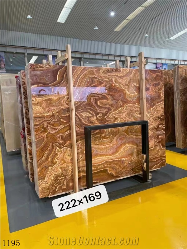 Orientale Onice Red Vulcano Rosso Oriente Vaticano Onyx Slab