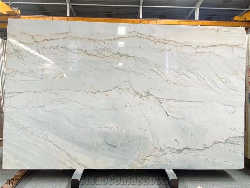Super White Quartzite Eternity Slab In China Stone Market