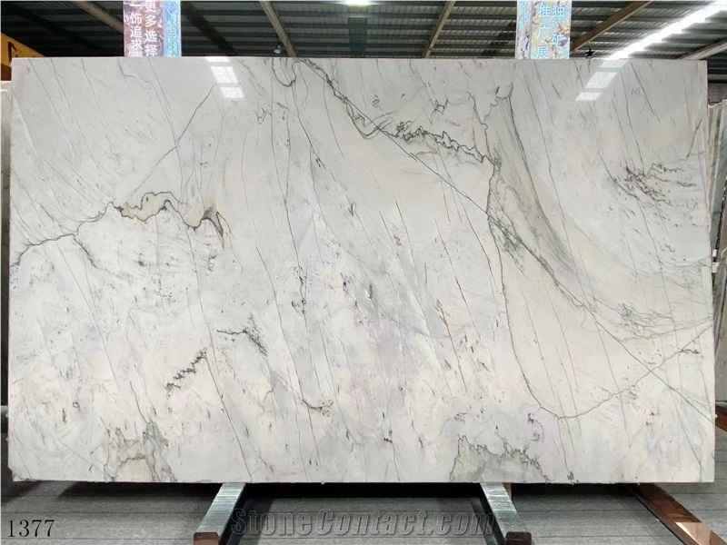 Super White Quartzite Eternity Slab In China Stone Market