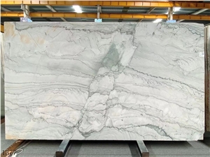 Super White Quartzite Eternity Slab In China Stone Market