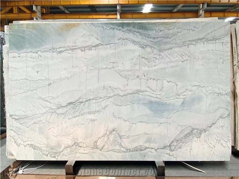 Super White Quartzite Eternity Slab In China Stone Market