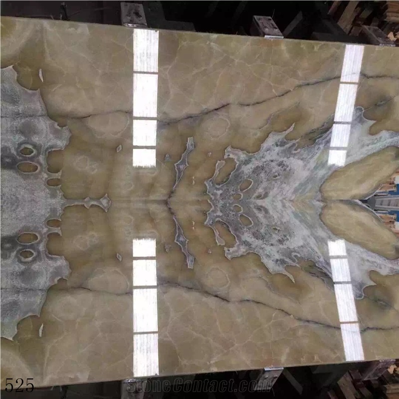 Turkey Wave Grey Onyx Slab Tile In China Stone Market