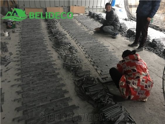 Natural Ledger Stone Panels For House Wall Fireplace 15X60cm