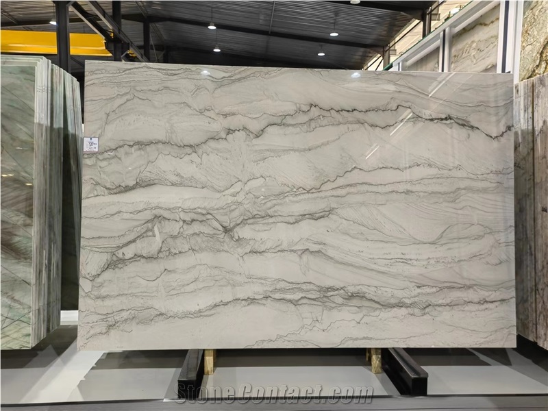 Building Material Brazil Calacatta White Quartzite Big Slab