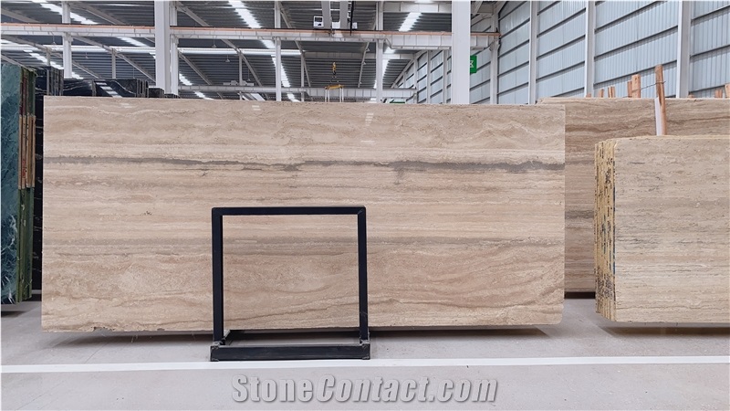Chinese Ornament Italy Silver Travertine Big Slab