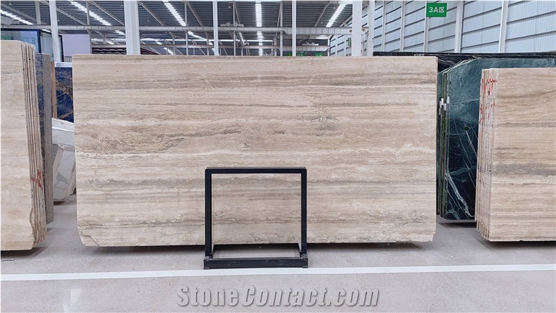 Chinese Ornament Italy Silver Travertine Big Slab