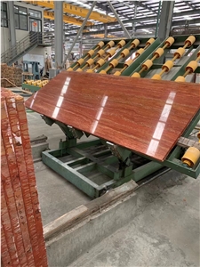 On Sale Ornament Polished Red Travertine Big Slab