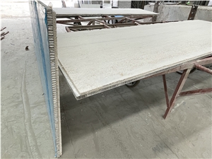 Beige Travertine Honeycomb Stone Panels Wall Tile