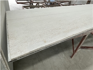 Beige Travertine Honeycomb Stone Panels Wall Tile