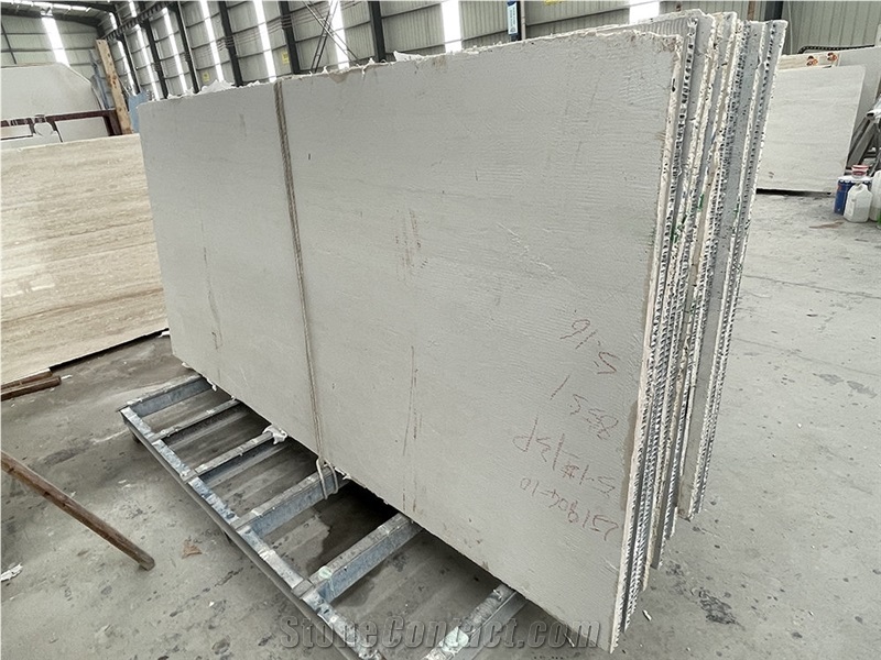 Beige Travertine Honeycomb Stone Panels Wall Tile