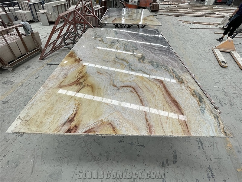 Lightweight Purple Landscape Marble Honeycomb Panel Wall
