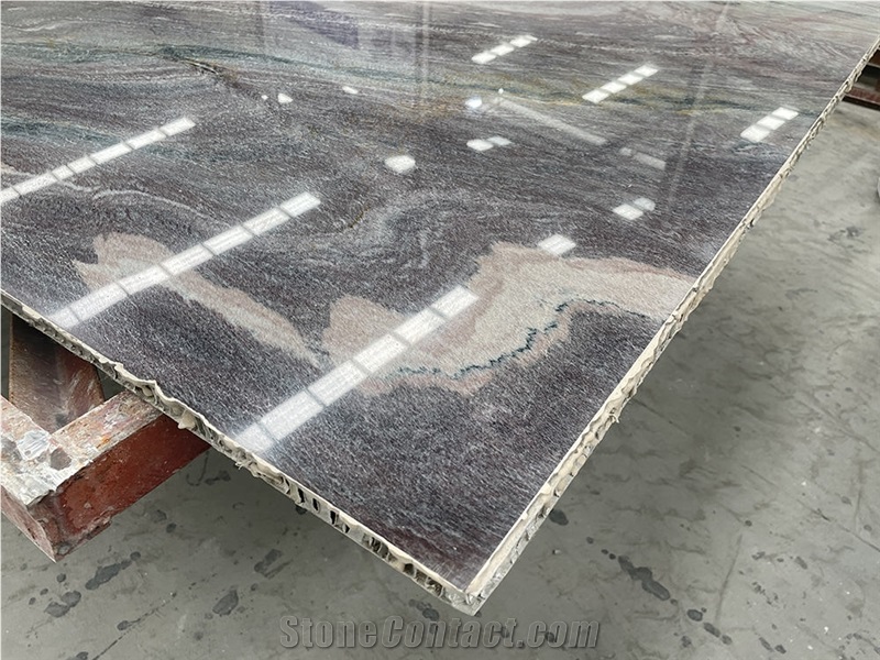 Lightweight Purple Landscape Marble Honeycomb Panel Wall