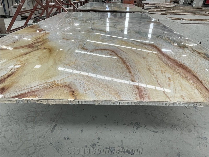 Lightweight Purple Landscape Marble Honeycomb Panel Wall