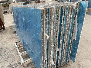 White Travertine Veneer Laminated With Honeycomb Panel