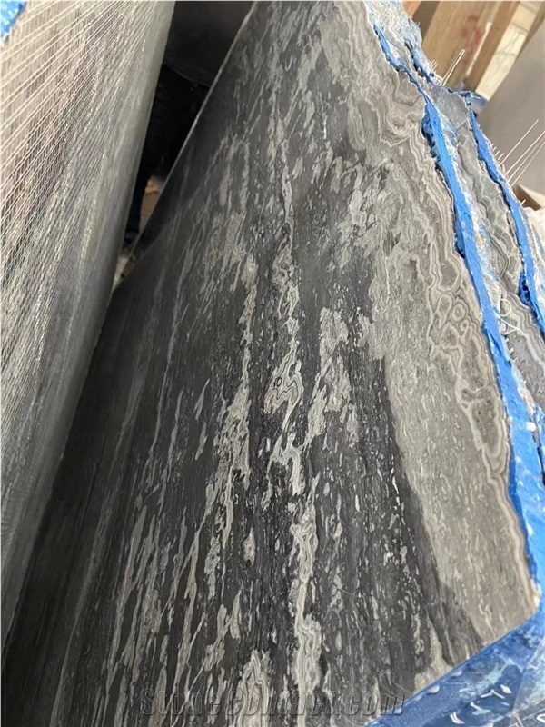 China Gray Waves Marble Slab Polish Floor Wall