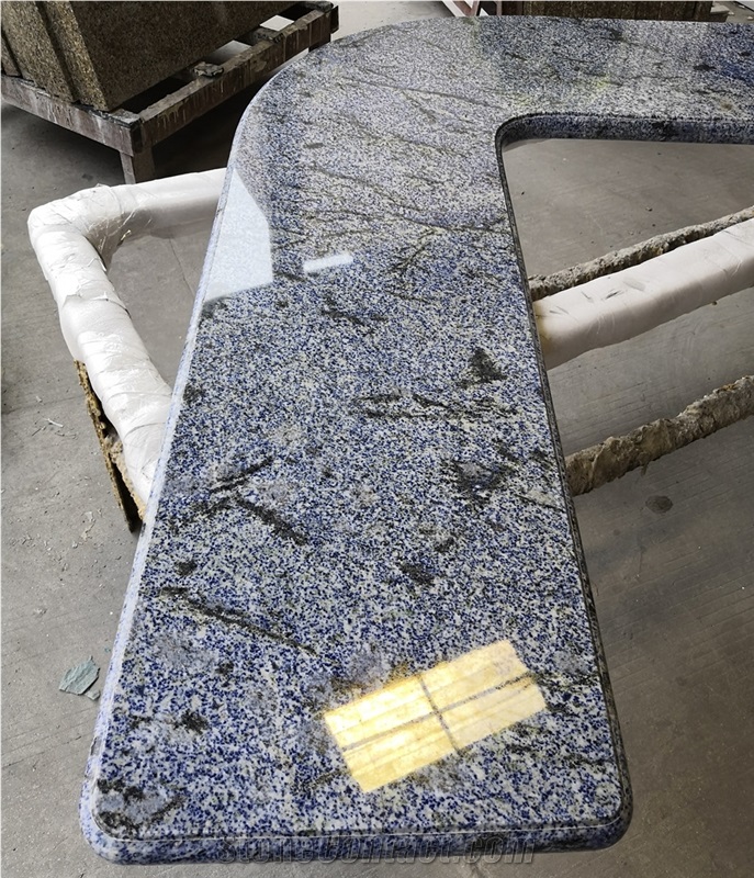 Azul Bahia Granite Backed Aluminum Honeycomb Bar Top