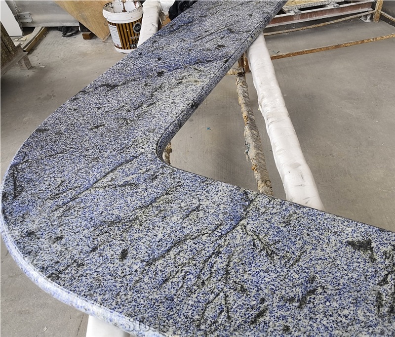 Azul Bahia Granite Backed Aluminum Honeycomb Bar Top