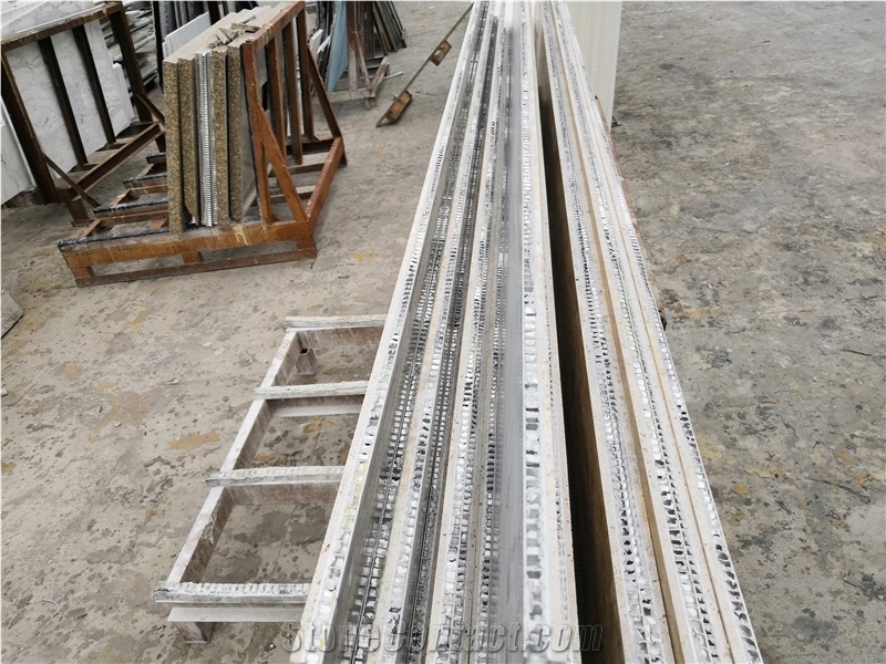Beige Travertine  Laminated Aluminum Honeycomb Stone Panel