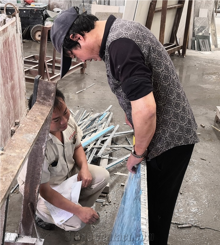 Elephant Ash Marble Laminated With Aluminum Honeycomb Stone