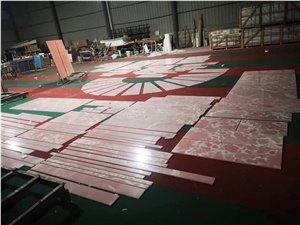 Pink Jade Backed Glass Translucent  Panel For Stair Board