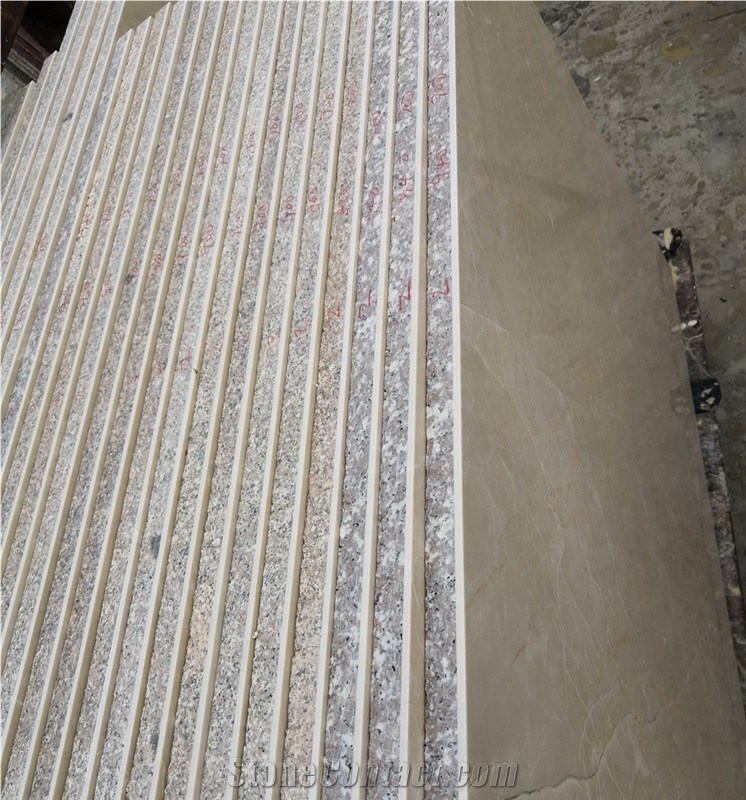 Thin Beige Marble Laminated With Granite Used For Interior Floor