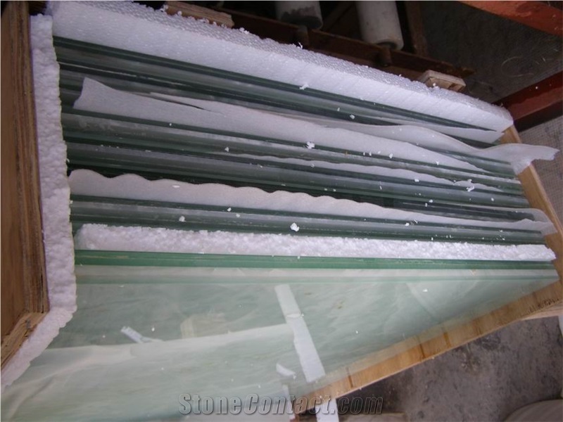 White Jade Composite With Glass Translucent Stone Panel