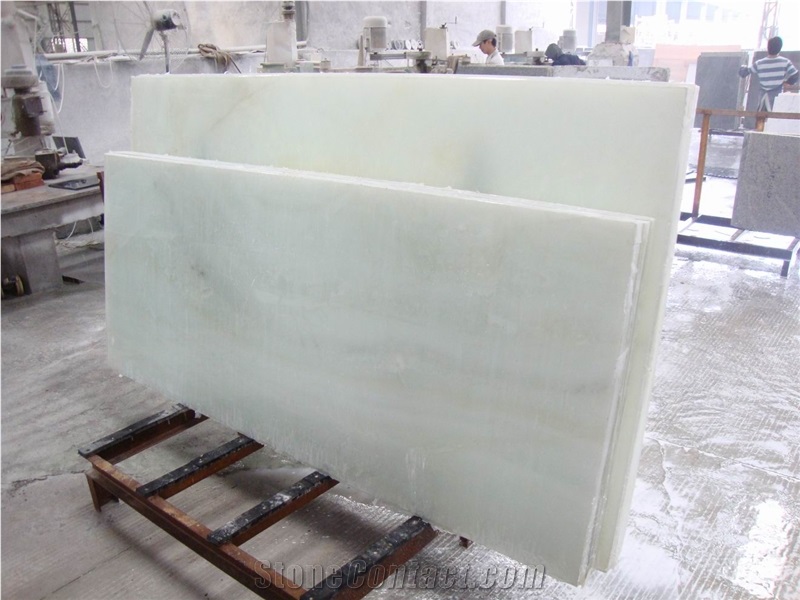 White Jade Composite With Glass Translucent Stone Panel
