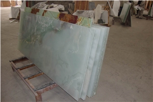 White Jade Composite With Glass Translucent Stone Panel