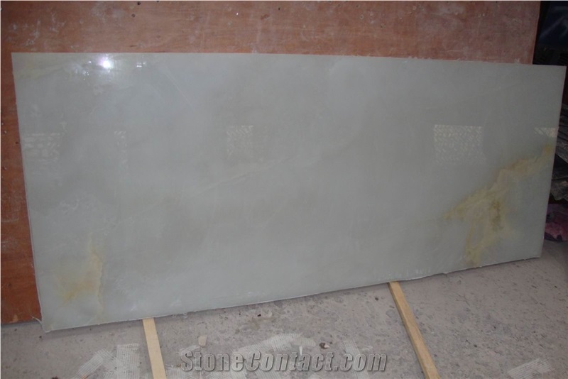 White Jade Composite With Glass Translucent Stone Panel