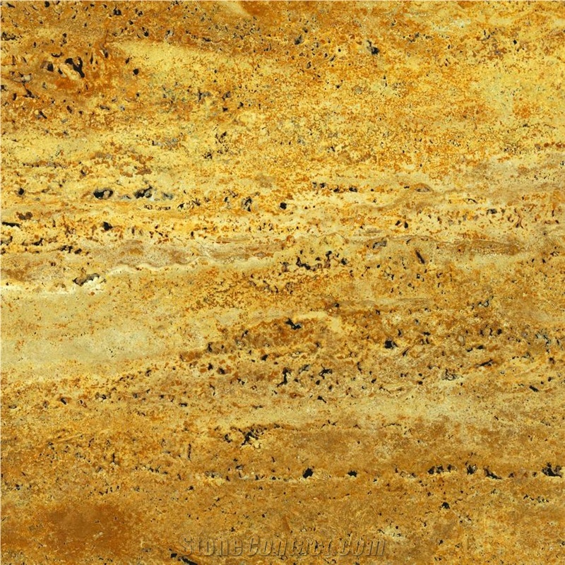 Denizli Yellow Travertine Vein Cut Slabs, Tiles