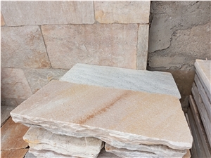 HAND CUT BEIGE QUARTZITE TILES