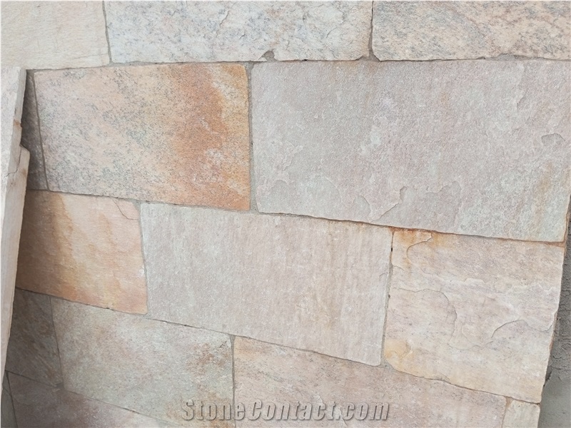 HAND CUT BEIGE QUARTZITE TILES