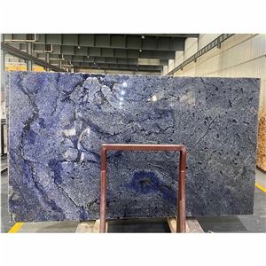 Luxury Azul Bahia Granite Slabs For Interior Wall Decoration