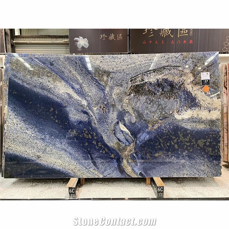 Luxury Azul Bahia Granite Slabs For Interior Wall Decoration