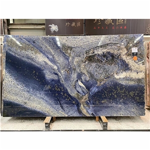 Luxury Azul Bahia Granite Slabs For Interior Wall Decoration