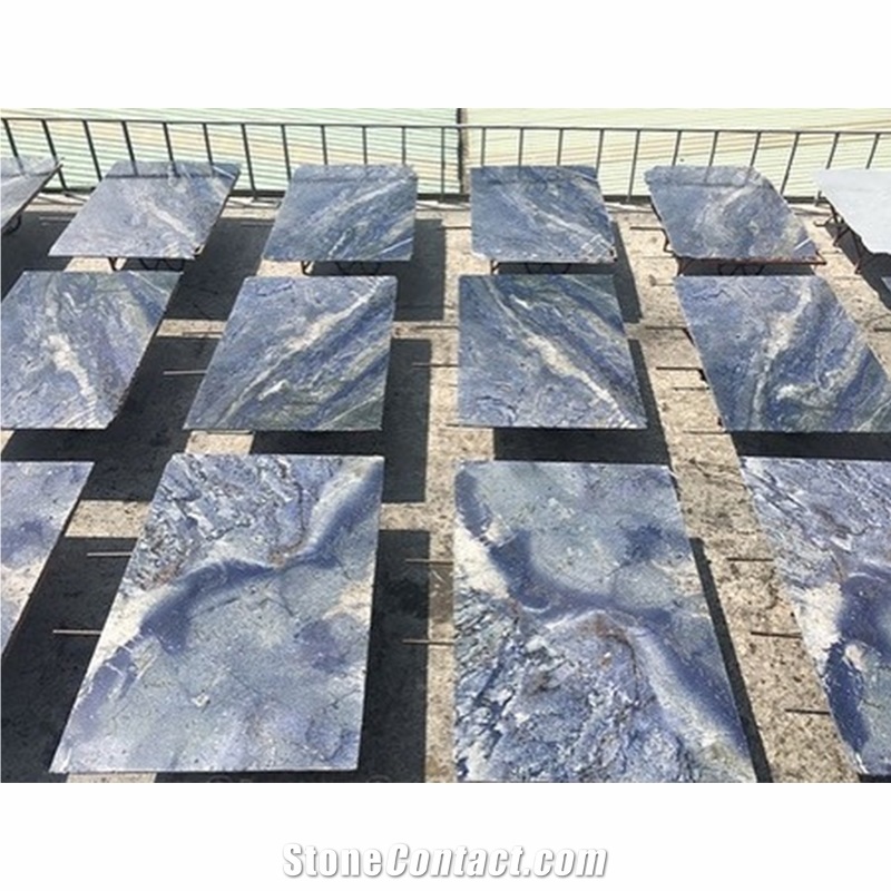 Luxury Azul Bahia Granite Slabs For Interior Wall Decoration