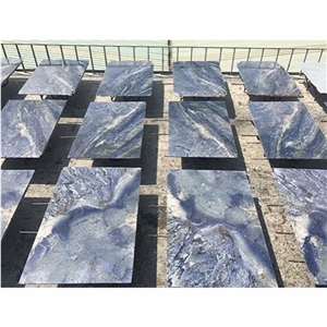 Luxury Azul Bahia Granite Slabs For Interior Wall Decoration