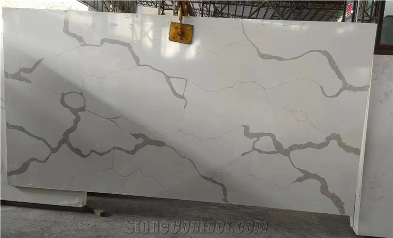 Artificial Quartz Slab New Cararra White Quartz Pure Color