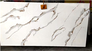 Artificial Quartz Slab New Cararra White Quartz Pure Color