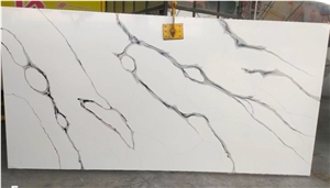Artificial Quartz Slab New Cararra White Quartz Pure Color
