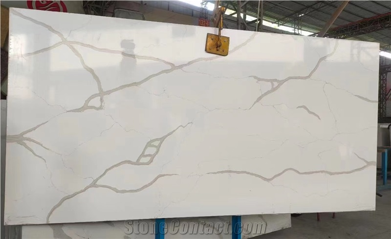 Artificial Quartz Slab New Cararra White Quartz Pure Color