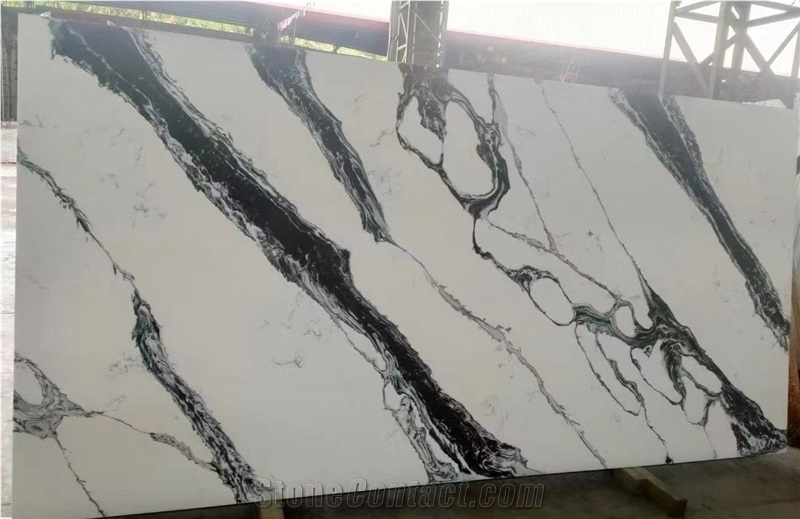 Artificial Quartz Slab New Cararra White Quartz Pure Color