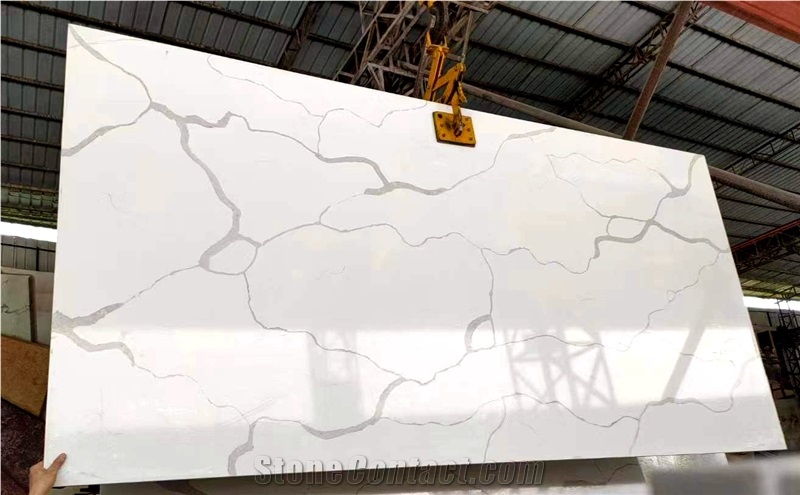 Artificial Quartz Stone Marble Carrara Texture White Quartz