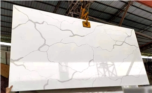 Artificial Quartz Stone Marble Carrara Texture White Quartz