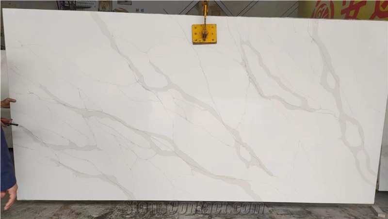 Artificial Quartz Stone Marble Carrara Texture White Quartz