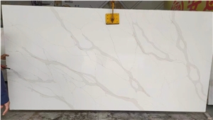 Artificial Quartz Stone Marble Carrara Texture White Quartz