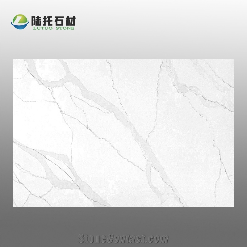 Artificial Quartz Stone Sheet White Calcatta Quartz Slabs