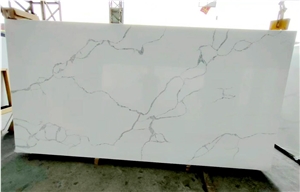 Artificial Quartz Stone Sheet White Calcatta Quartz Slabs